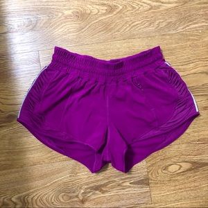 Purple lululemon shorts with mesh
